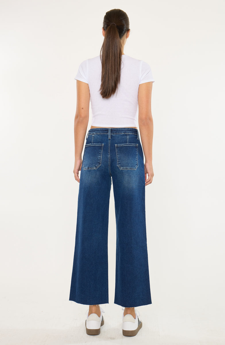 KanCan Tory Essentials High Rise Crop Wide Leg Jeans, Alternate, color, Dark Wash