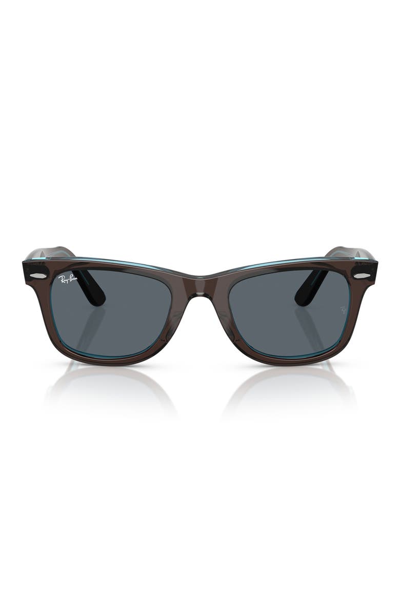 Classic Wayfarer 50mm Sunglasses, Main, color, BROWN ON TRANSPARENT BLUE