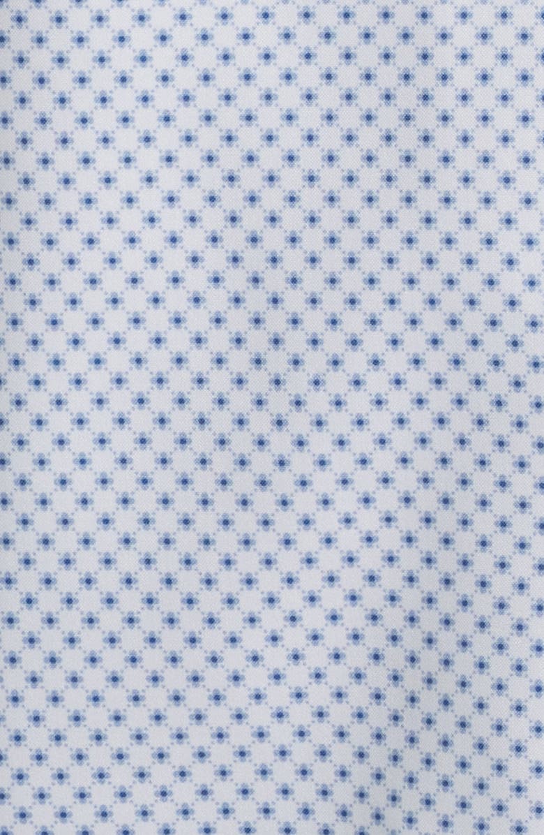 Peter Millar Cecil Microprint Short Sleeve Performance Poplin Button-Up Shirt, Alternate, color, Cloudy Blue