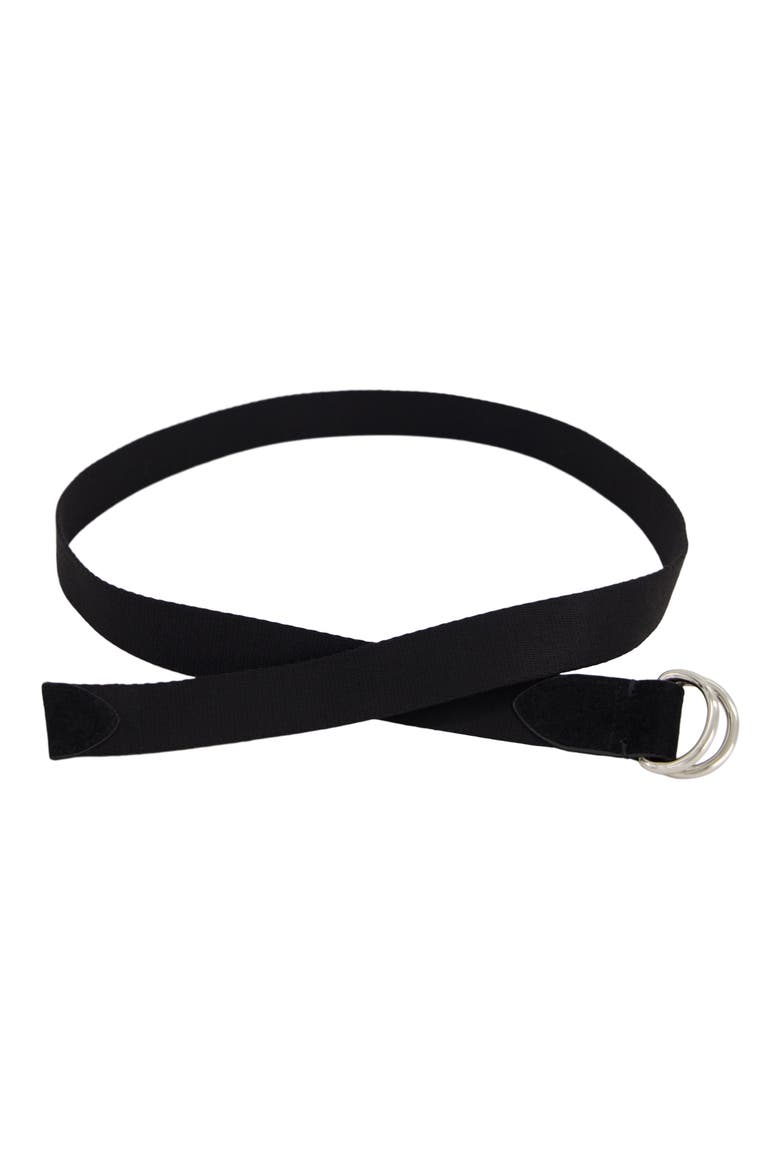 D-Ring Webbing Belt, Alternate, color, BLACK