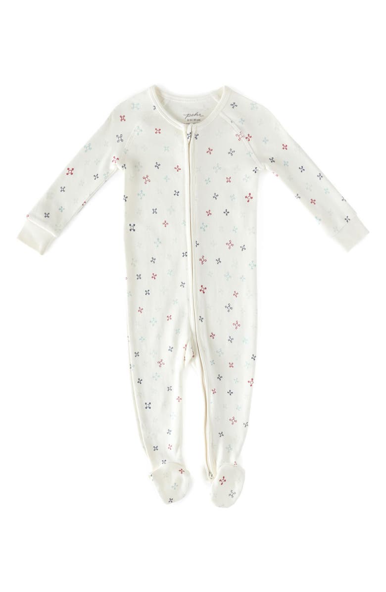 Pehr Nordic Star Organic Cotton Footie, Main, color,