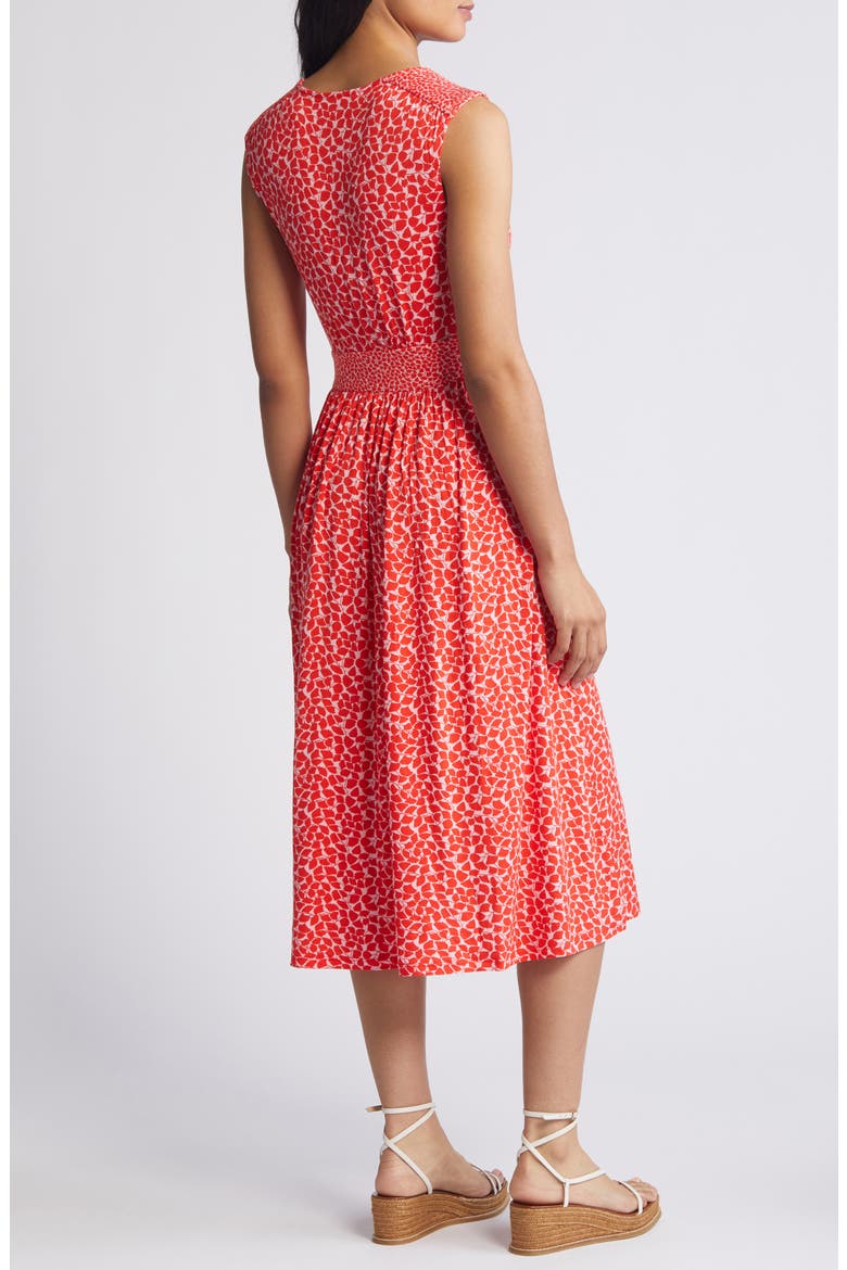 Waist Detail Sleeveless Dress, Alternate, color, POPPY RED BOTANIC SPRIG