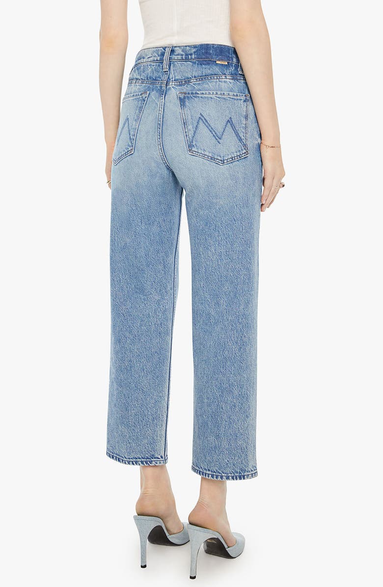 MOTHER The Newbie High Waist Crop Straight Leg Jeans, Alternate, color, Wipeout