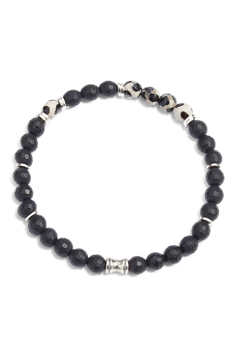 Men's Evil Eye Beaded Bracelet, Main, color, JET