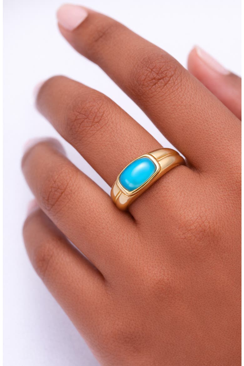 Stone Dome Ring, Alternate, color, GOLD /BLUE TOPAZ