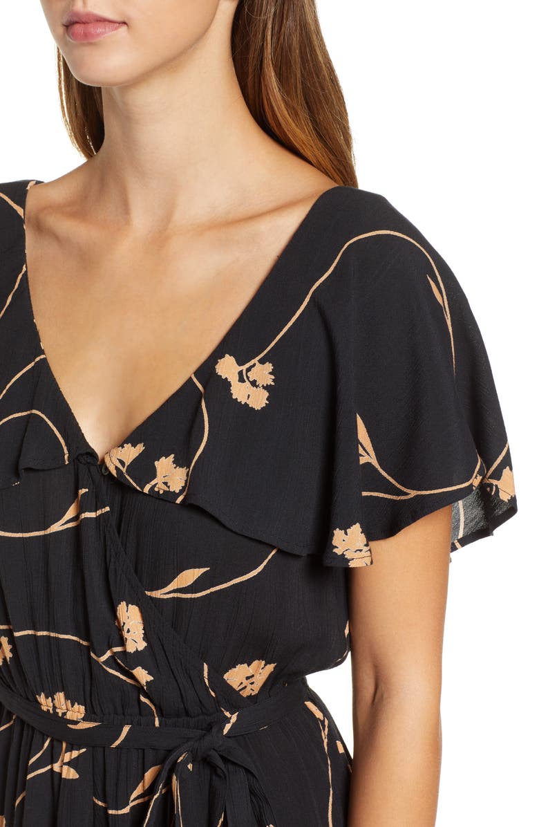 Billabong On The Run Drape Shoulder Romper, Alternate, color,