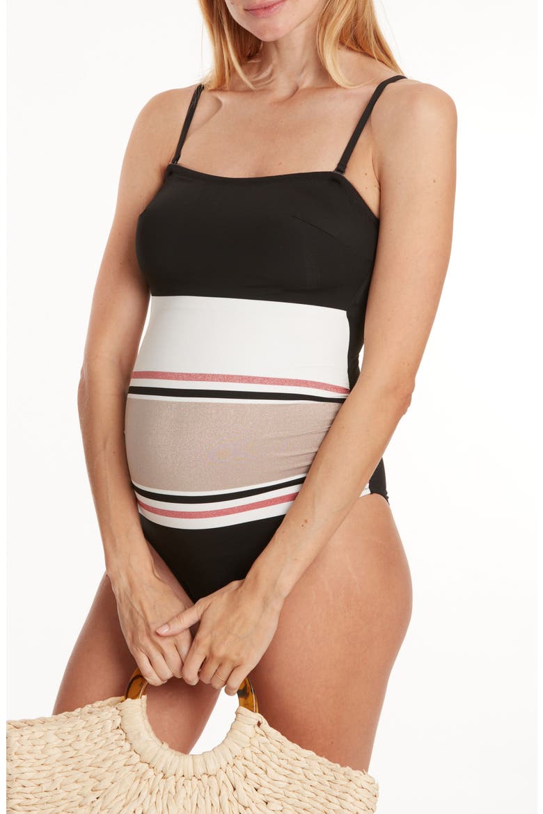 Riviera Maternity swimsuit, Alternate, color, BLACK
