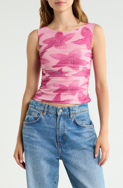 Ruched Mesh Tank
