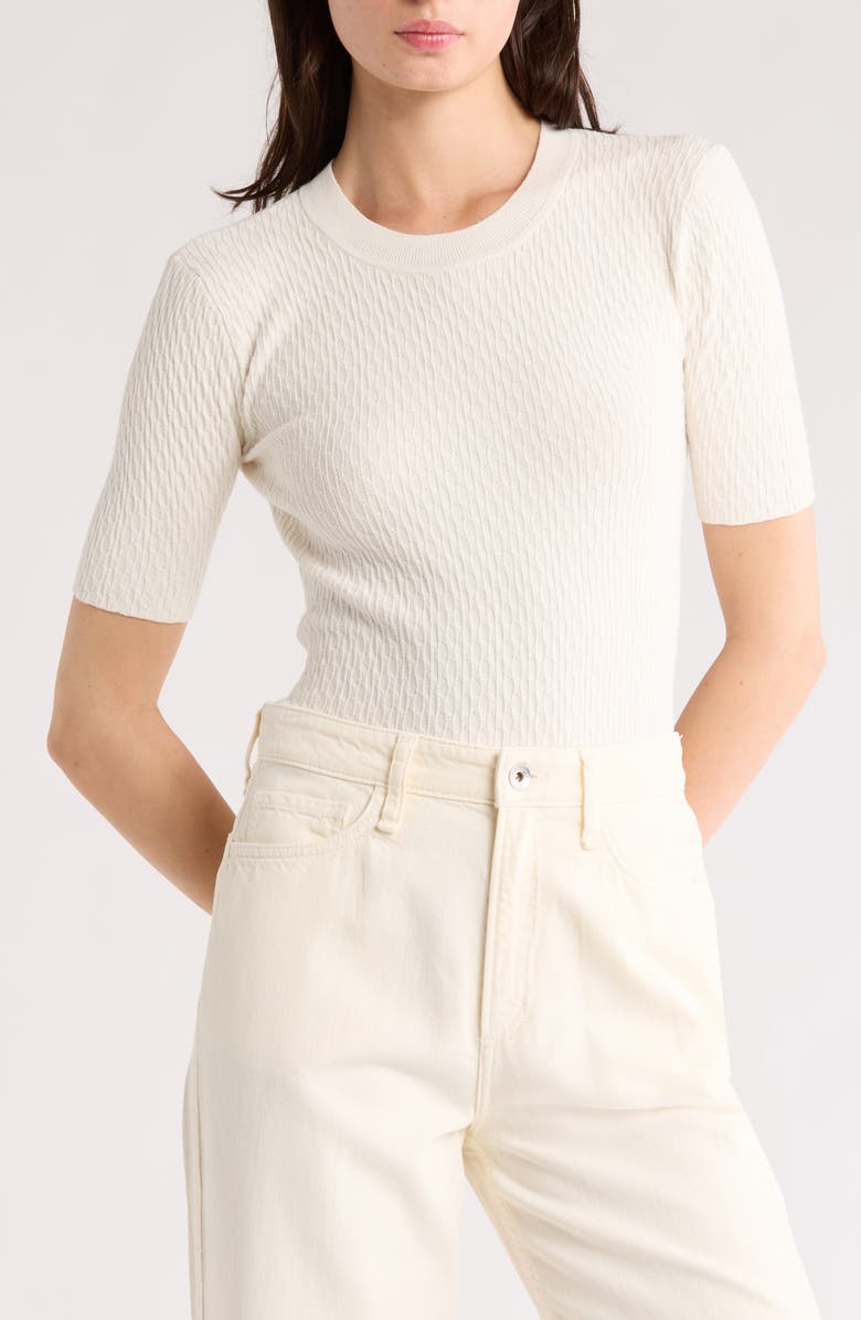 Tam Short Sleeve Cable Knit Sweater