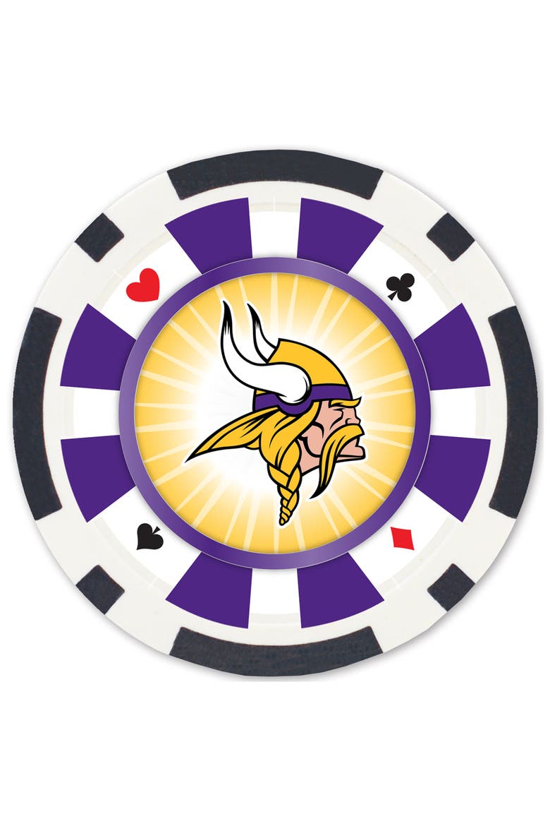 Minnesota Vikings 100 Piece Poker Chips, Alternate, color, Multicolor