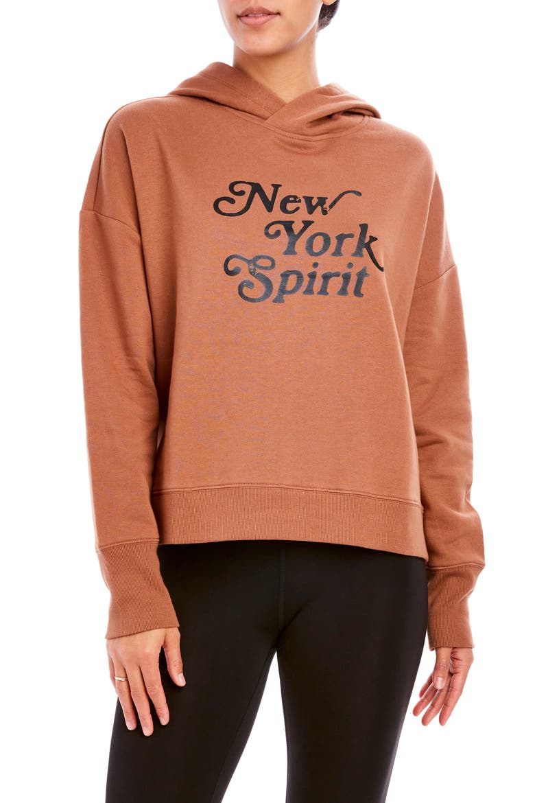 New York Spirit Logo Hoodie, Main, color, ALMOND