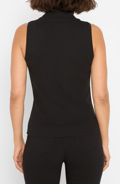 Nic + Zoe Nic+zoe Perfect Knit Sleeveless Rib Turtleneck Top In Black