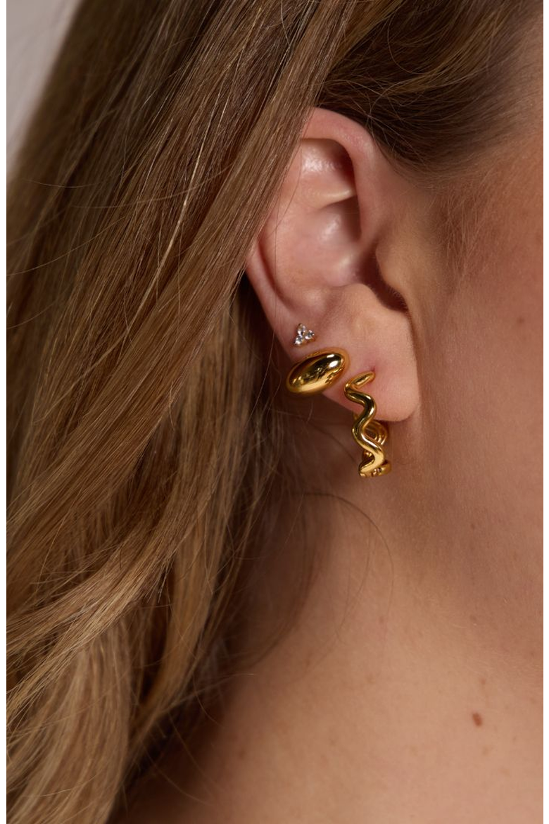 Squiggle Hoops, Alternate, color, Gold
