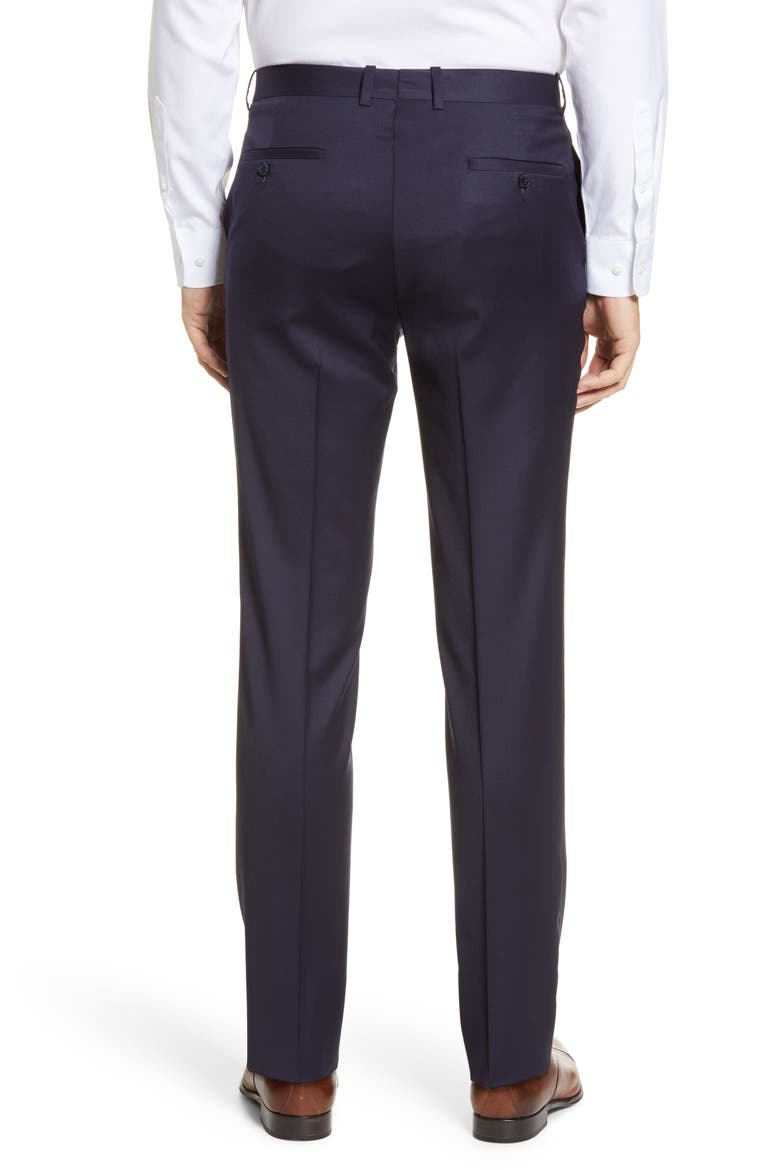 Harker Flat Front Stretch Wool Twill Dress Pants, Alternate, color, NAVY