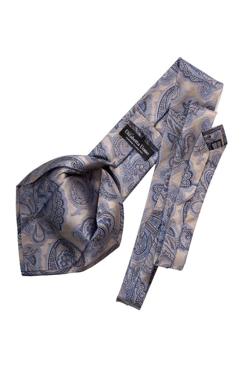 Cortina - Silk Jacquard Tie for Men, Alternate, color, Warm Pewter