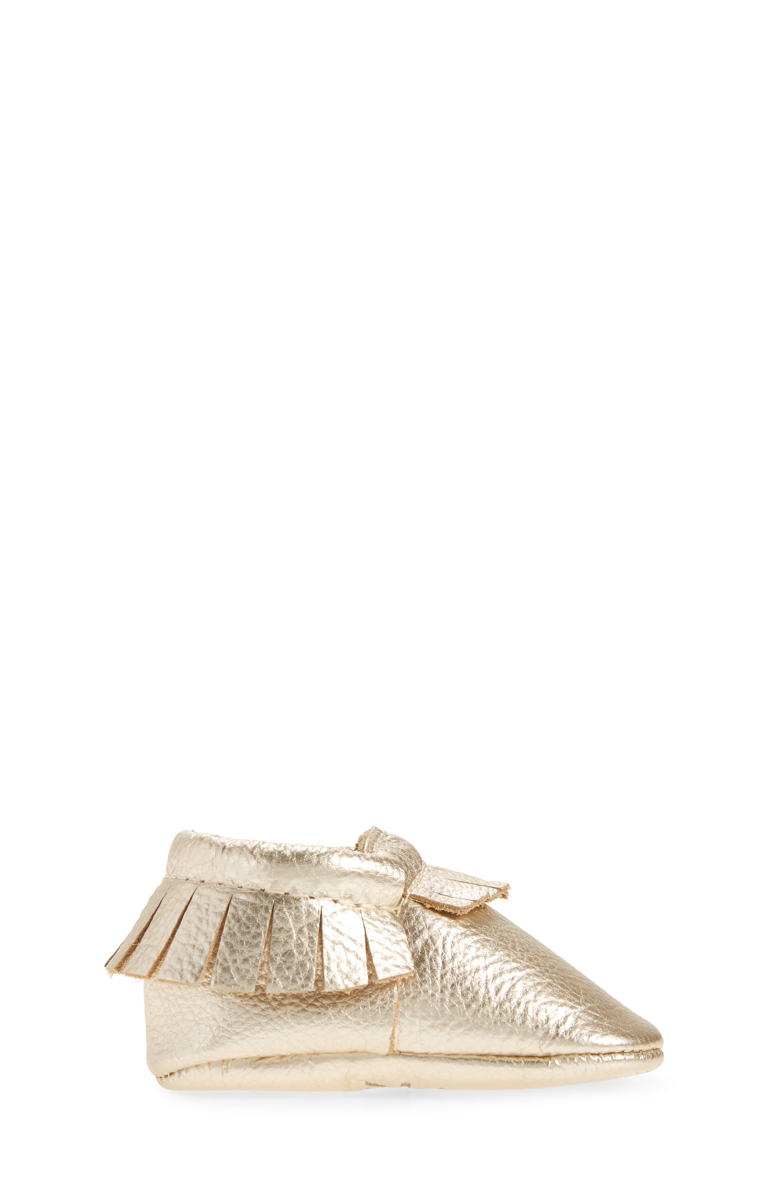 Metallic Fringe Moccasin, Alternate, color, PLATINUM