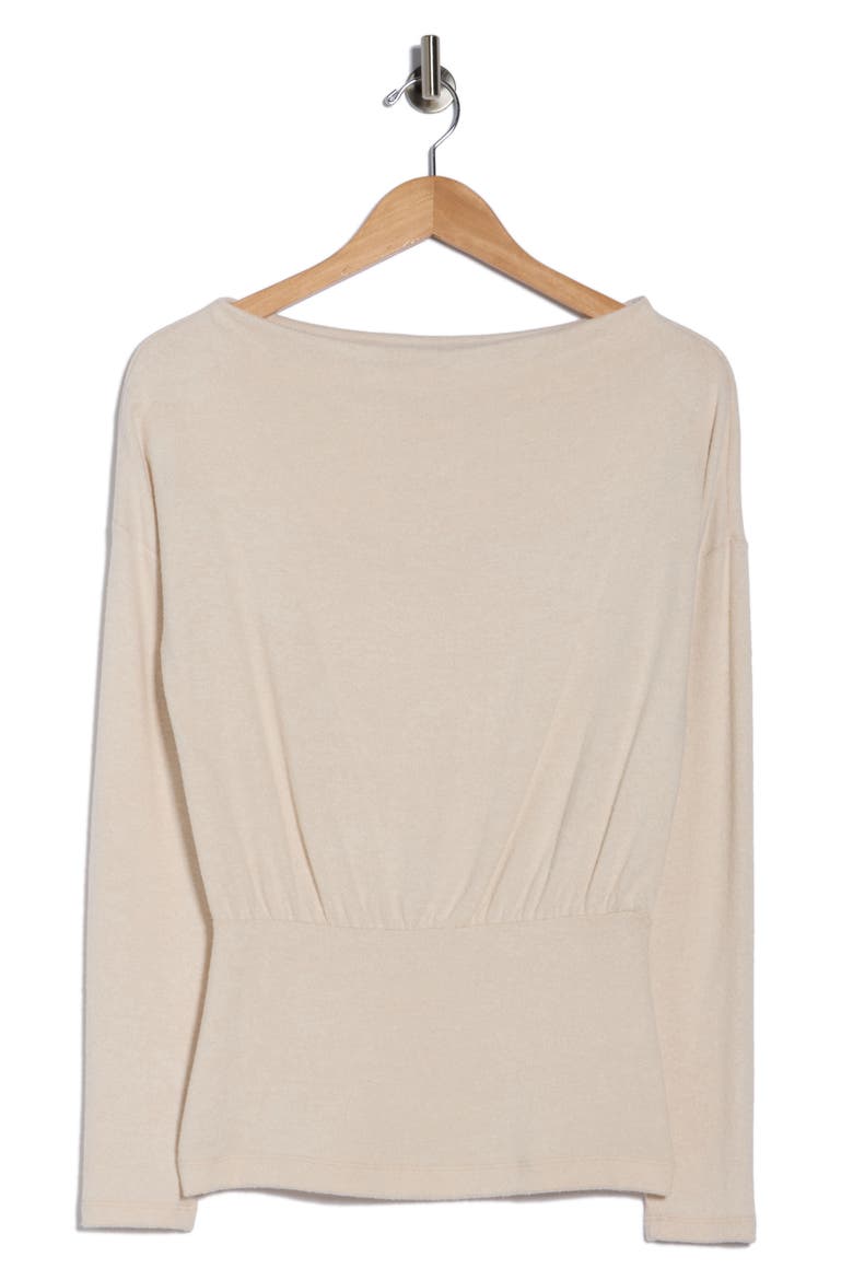 Long Sleeve Banded Hem Knit Top, Alternate, color, OATMEAL
