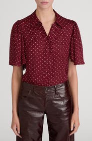 FRAME The Flutter Polka Dot Silk Shirt