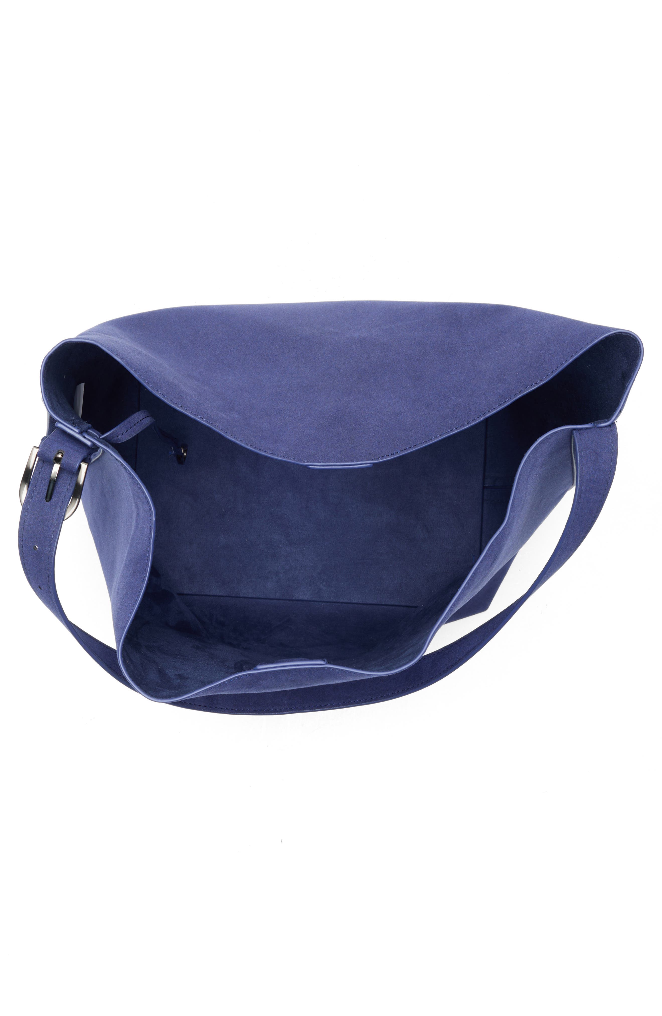 Slouchy Bucket Shoulder Bag with Pouch, Alternate, color, NAVY