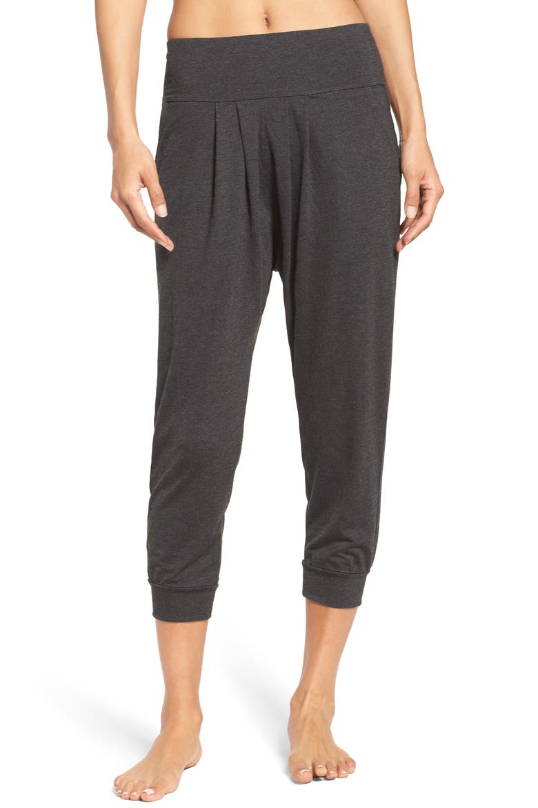 Harmony Crop Harem Pants, Main, color, GREY DARK CHARCOAL HEATHER