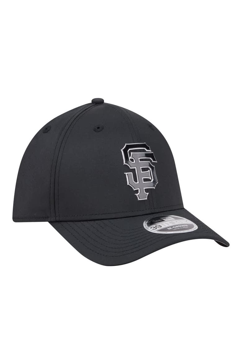Men's New Era  Black San Francisco Giants Metallic 39THIRTY M-Crown Flex Hat, Alternate, color, Black