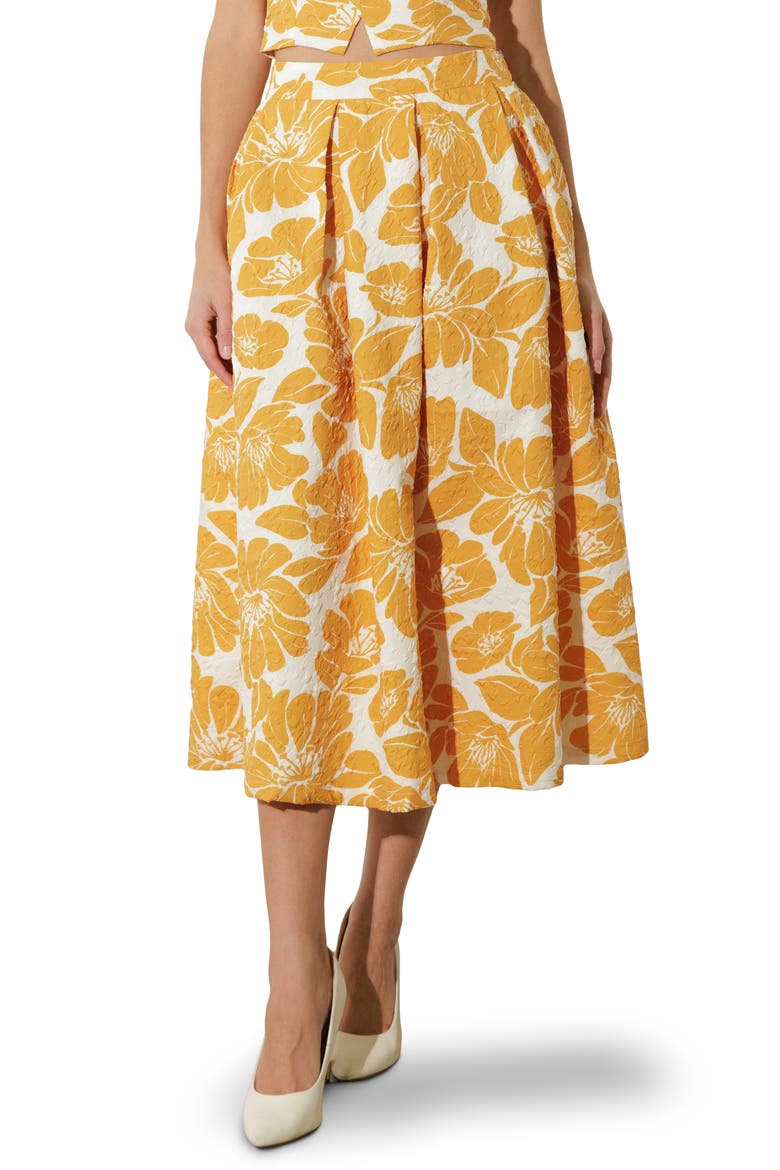 Print Textures Skirt, Main, color, MUSTARD