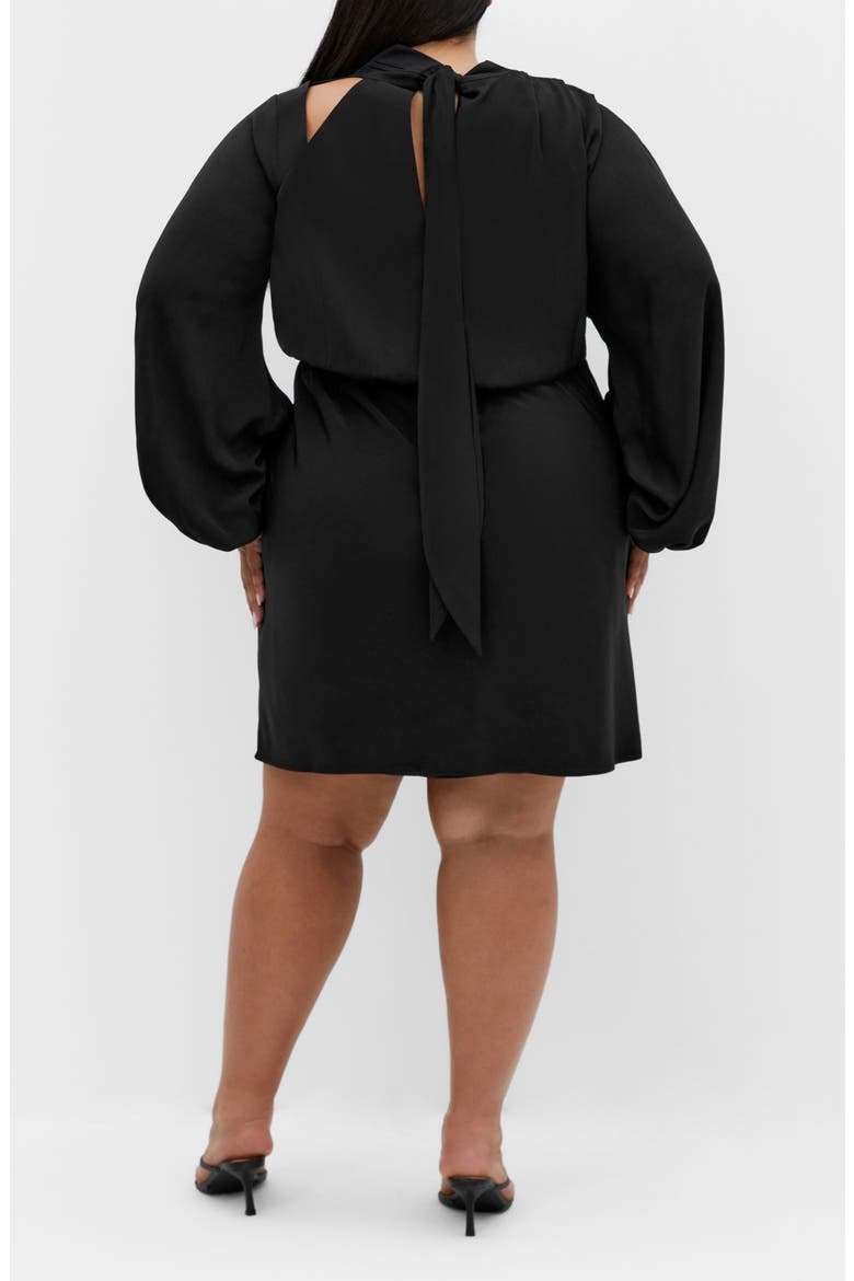 Jaylee Shoulder Cutout Long Sleeve Dress, Alternate, color, BLACK