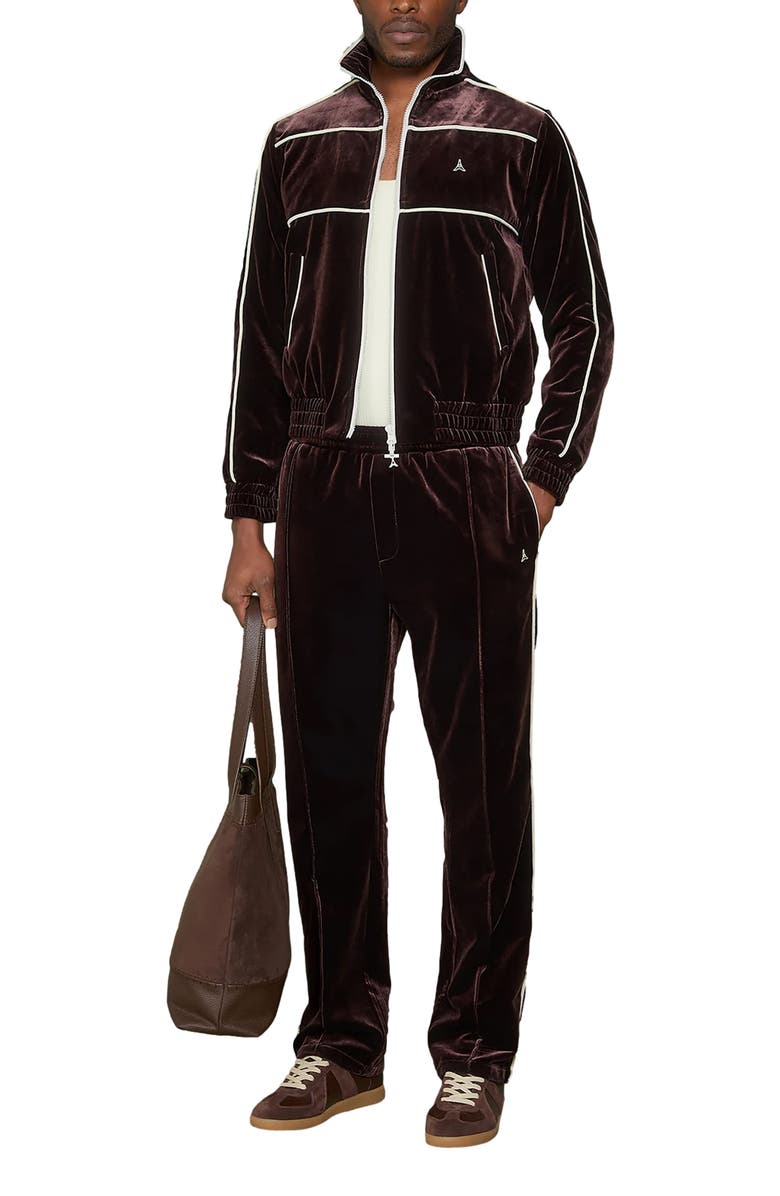 Manière De Voir Eiffel Velour Track Pants, Alternate, color, Brown