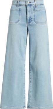 FRAME Le Pixie Slim Palazzo Patch Pocket High Waist Wide Leg Jeans