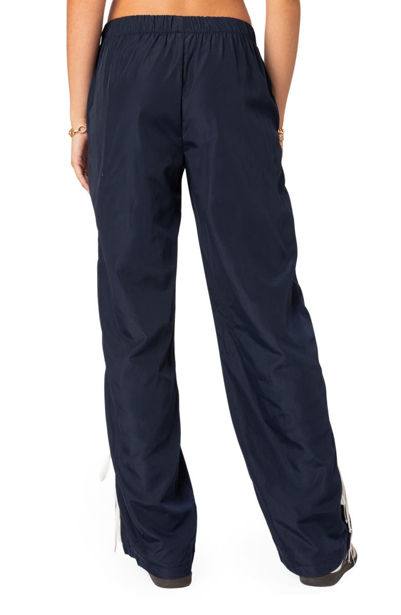 EDIKTED Remy Tie Detail Track Pants, Alternate, color, Navy