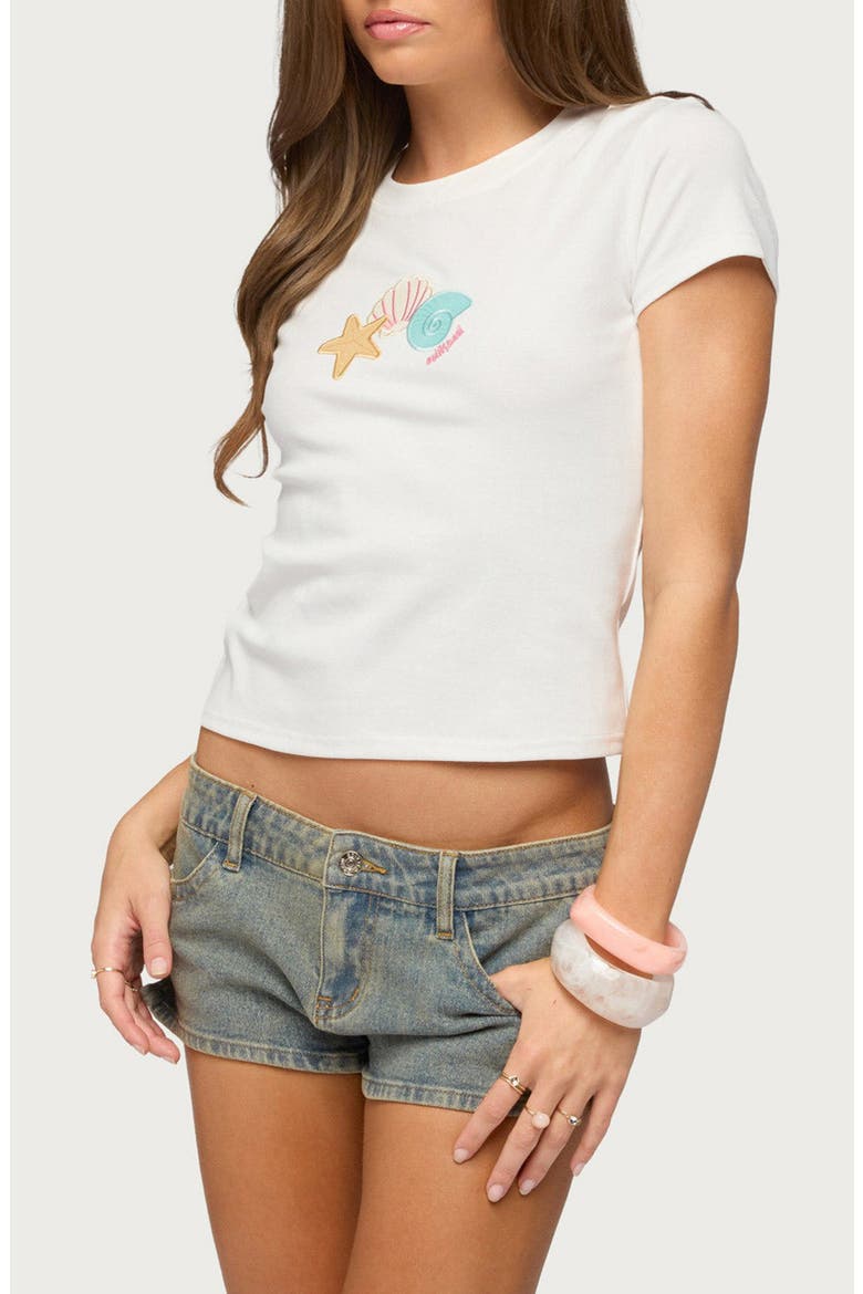 Ocean Club Stretch Cotton Baby T-Shirt, Alternate, color, WHITE