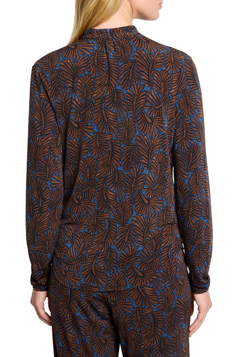 Feather Fern Faux Wrap Top, Alternate, color, BROWN MULTI