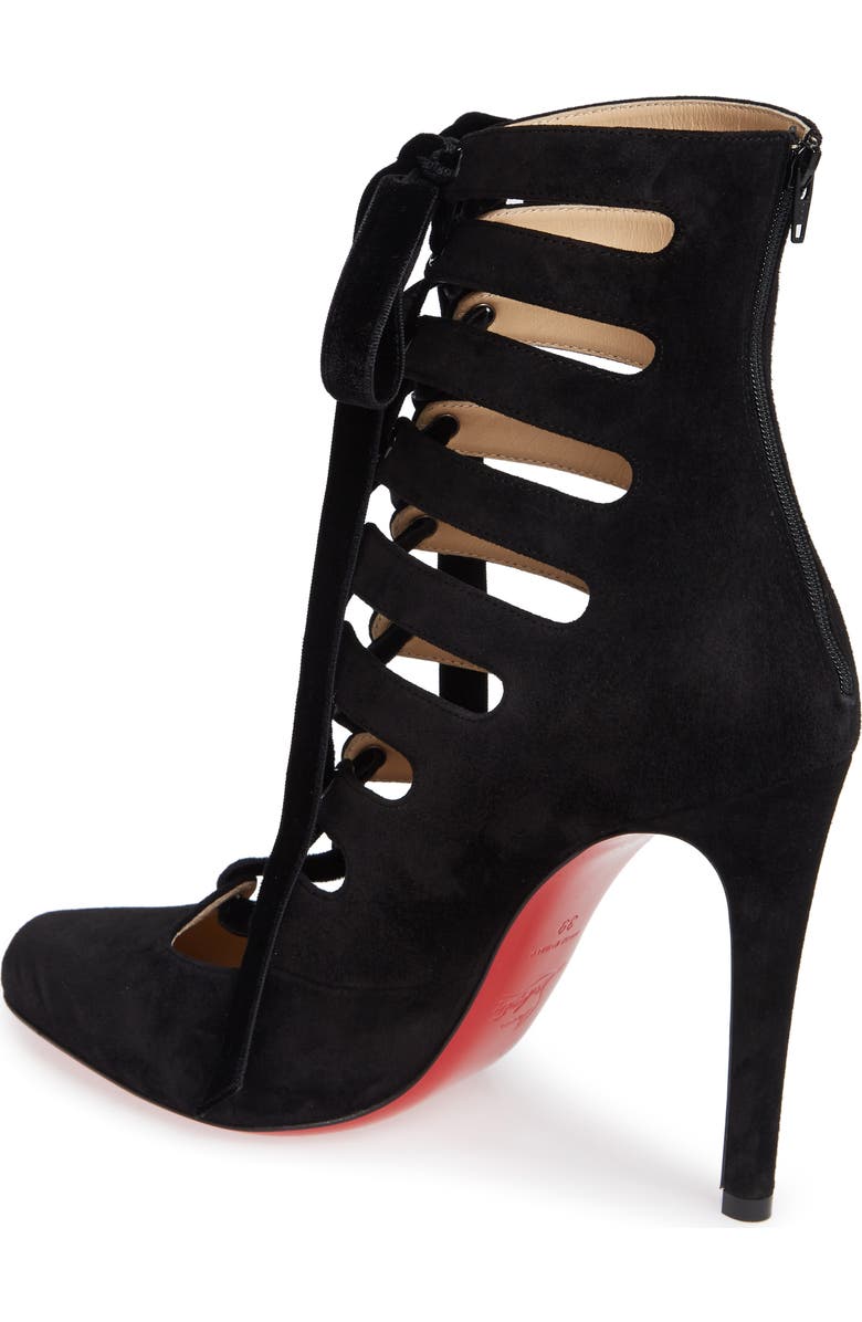 Christian Louboutin Spinetita Cage Lace-Up Bootie, Alternate, color,