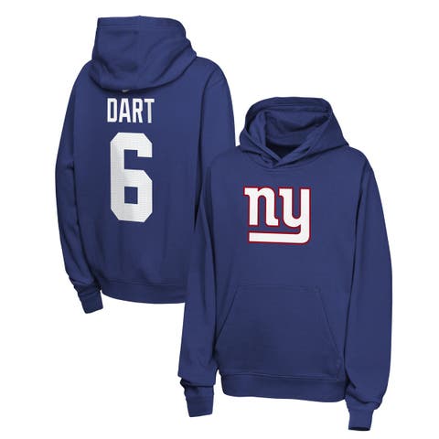 Youth Nike Jaxson Dart Royal New York Giants Name & Number Club Fleece Hoodie