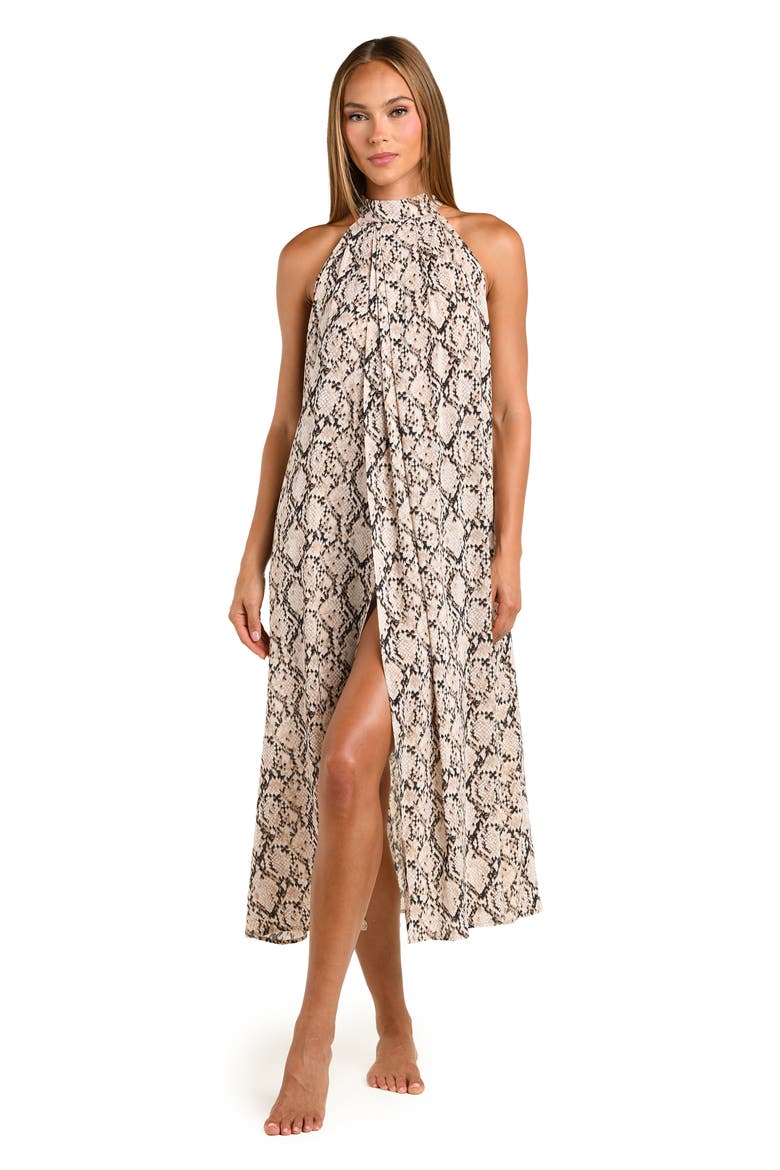 Island Serpent Midi Cover-Up Dress, Alternate, color, BEIGE MULTI