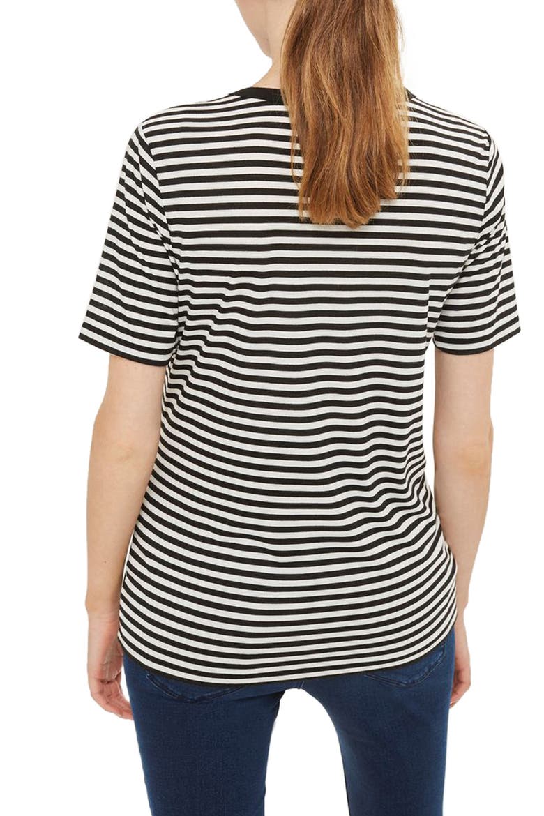 Peachy Stripe Maternity Tee, Alternate, color, BLACK MULTI