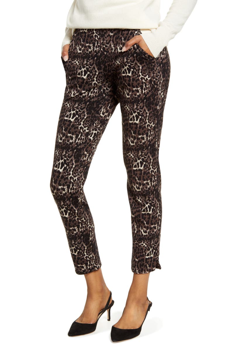 Hue Leopard 7/8 Ponte Leggings, Main, color, 