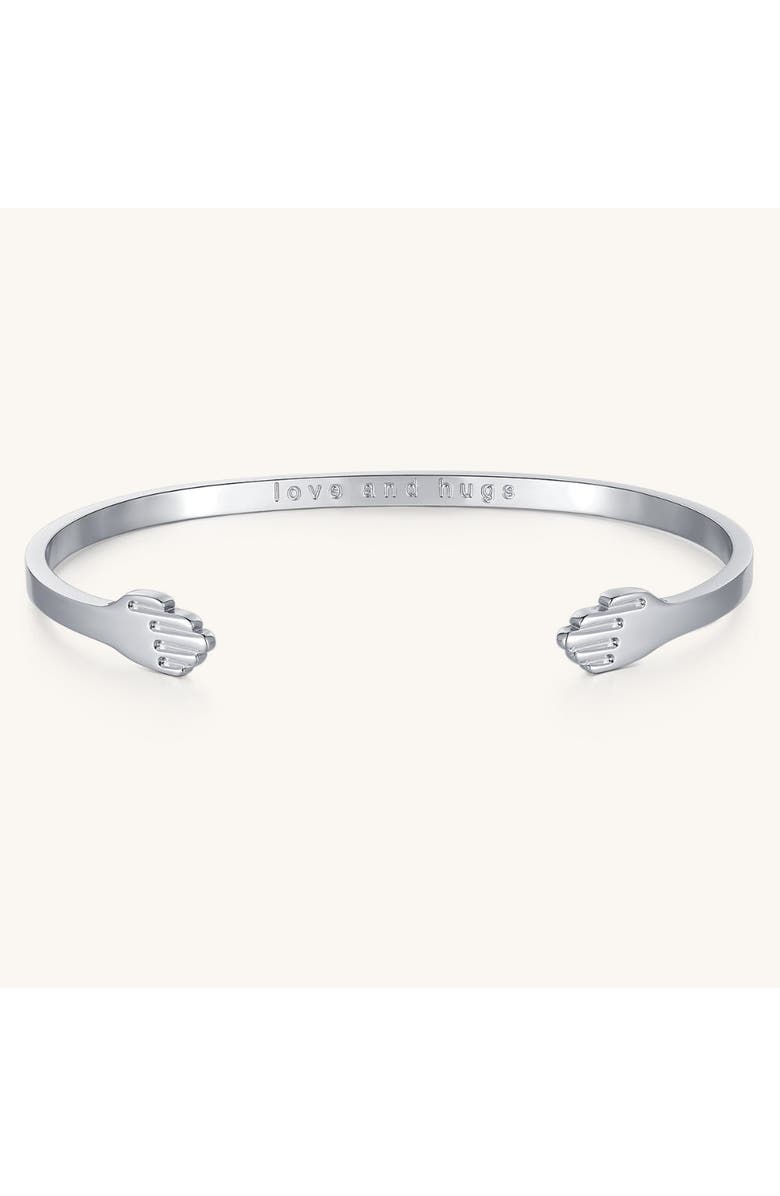 Mantra Love And Hugs Bracelet, Main, color, Silver