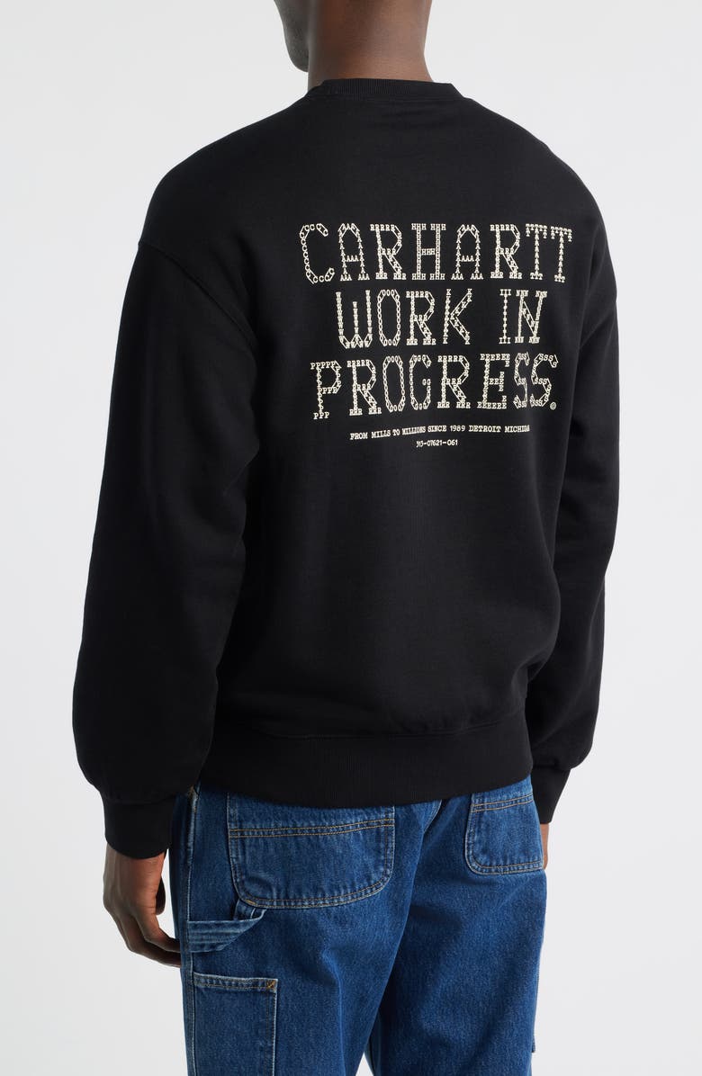Carhartt Work In Progress Punched Graphic Sweatshirt, Alternate, color, Black