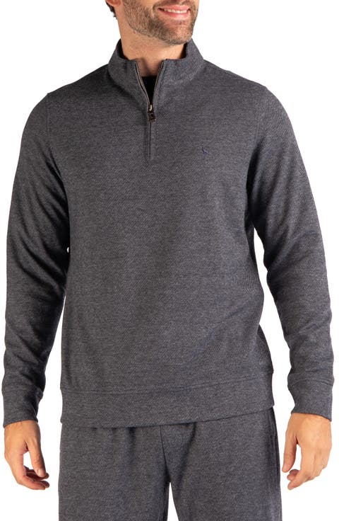 Melange Twill Quarter Zip Pullover