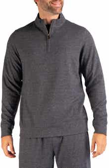 Melange Twill Quarter Zip Pullover