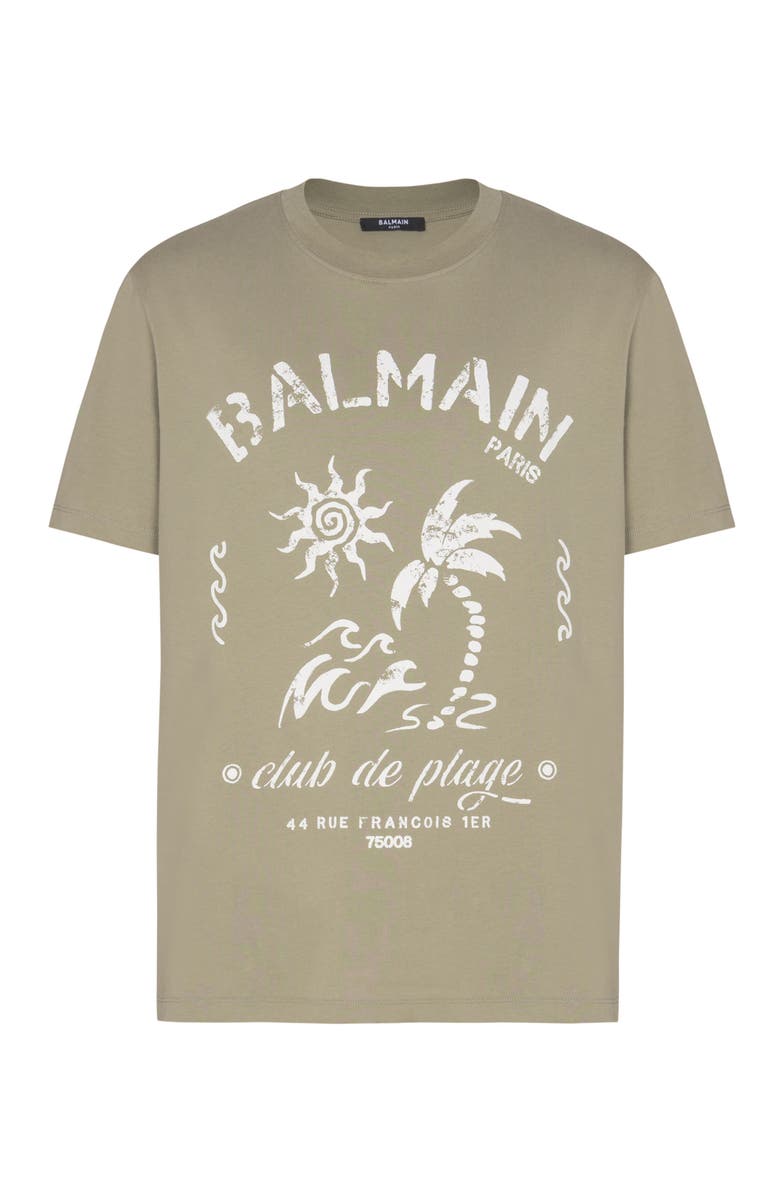 Balmain t-shirt with plage print, Alternate, color, Green