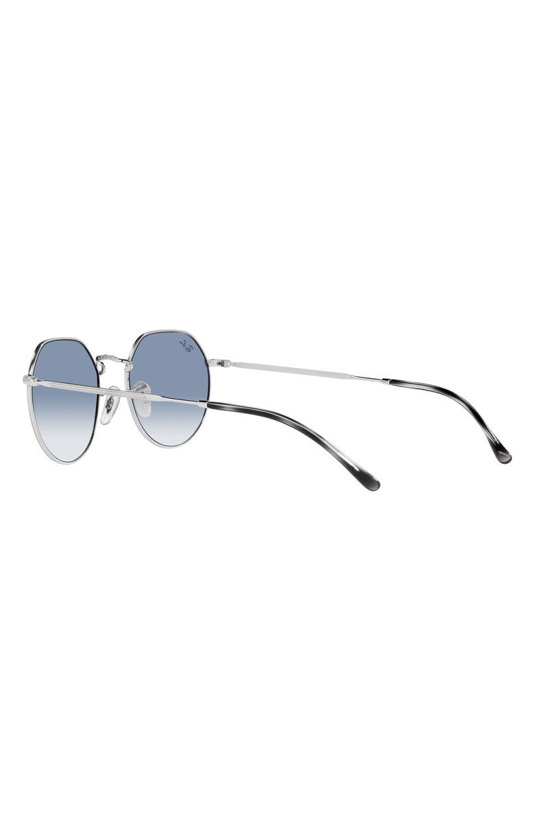 Ray-Ban Jack 53mm Round Sunglasses, Alternate, color, Silver / Clear Gradient Blue