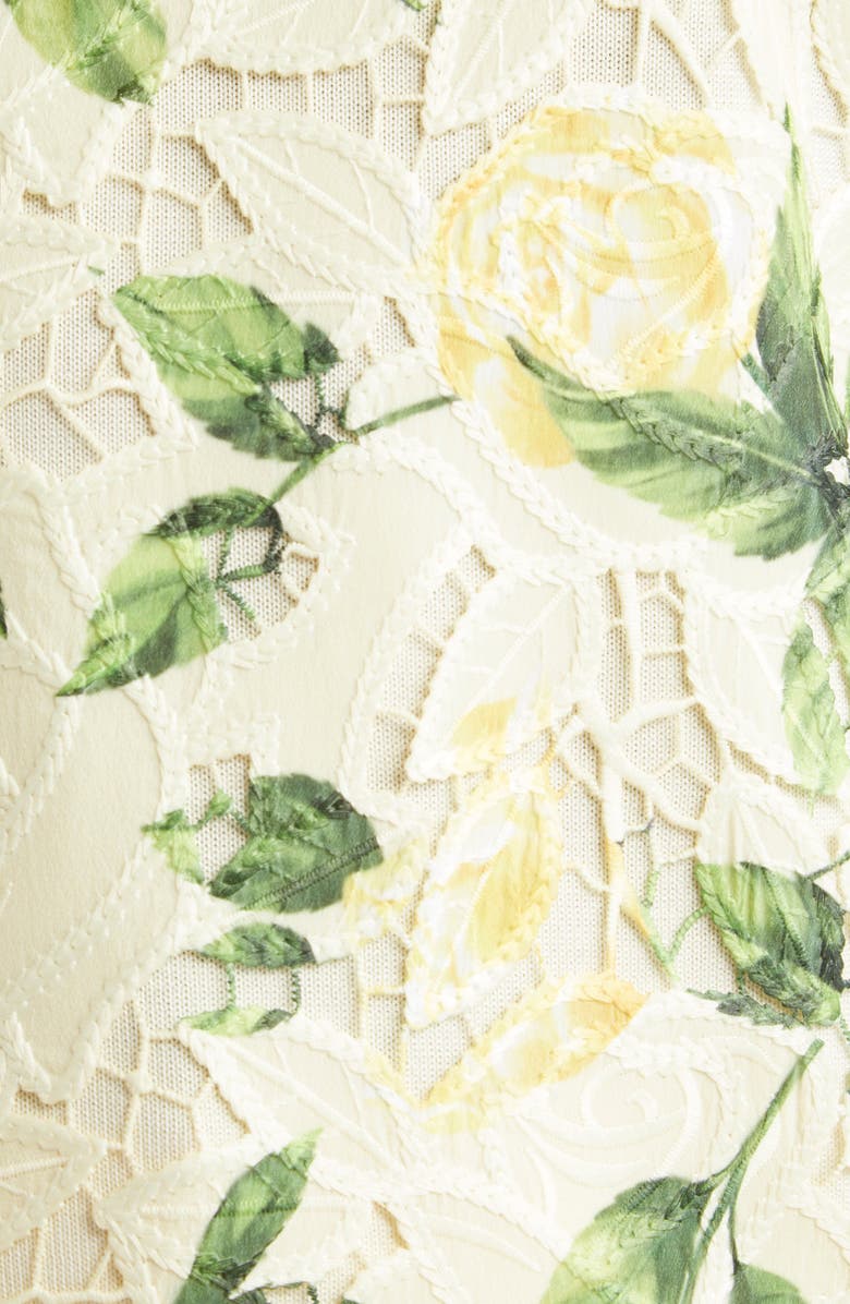 Oscar de la Renta Garden Rose Guipure Lace Sleeveless Sweater, Alternate, color, 