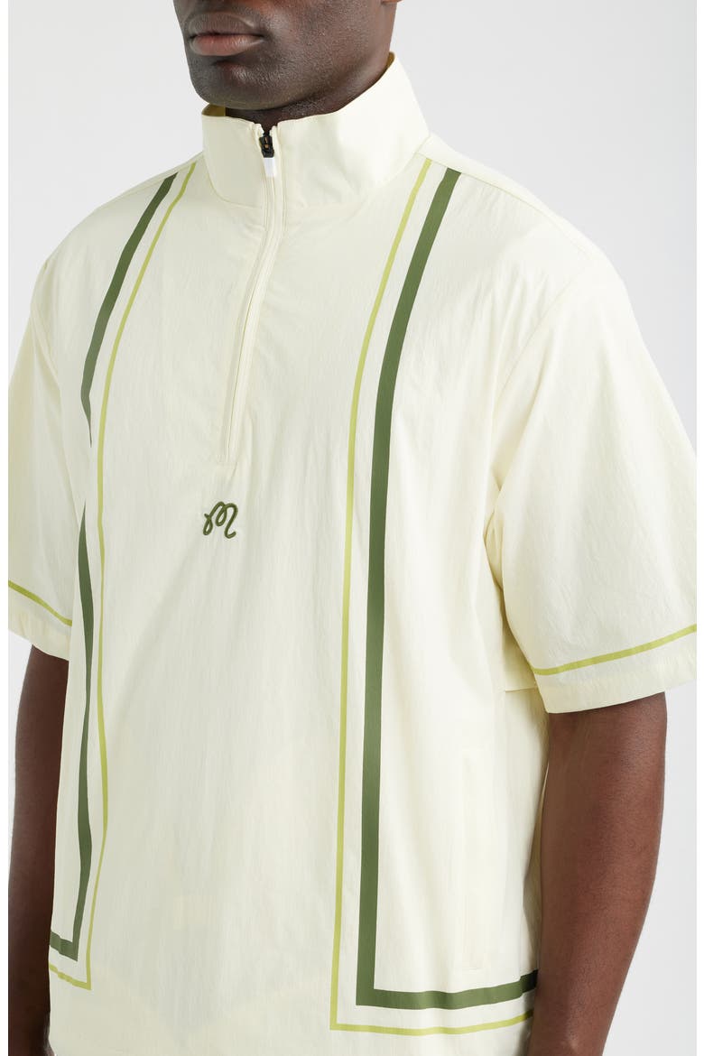Playa Short Sleeve Half Zip Popover Windshirt, Alternate, color, CREAM