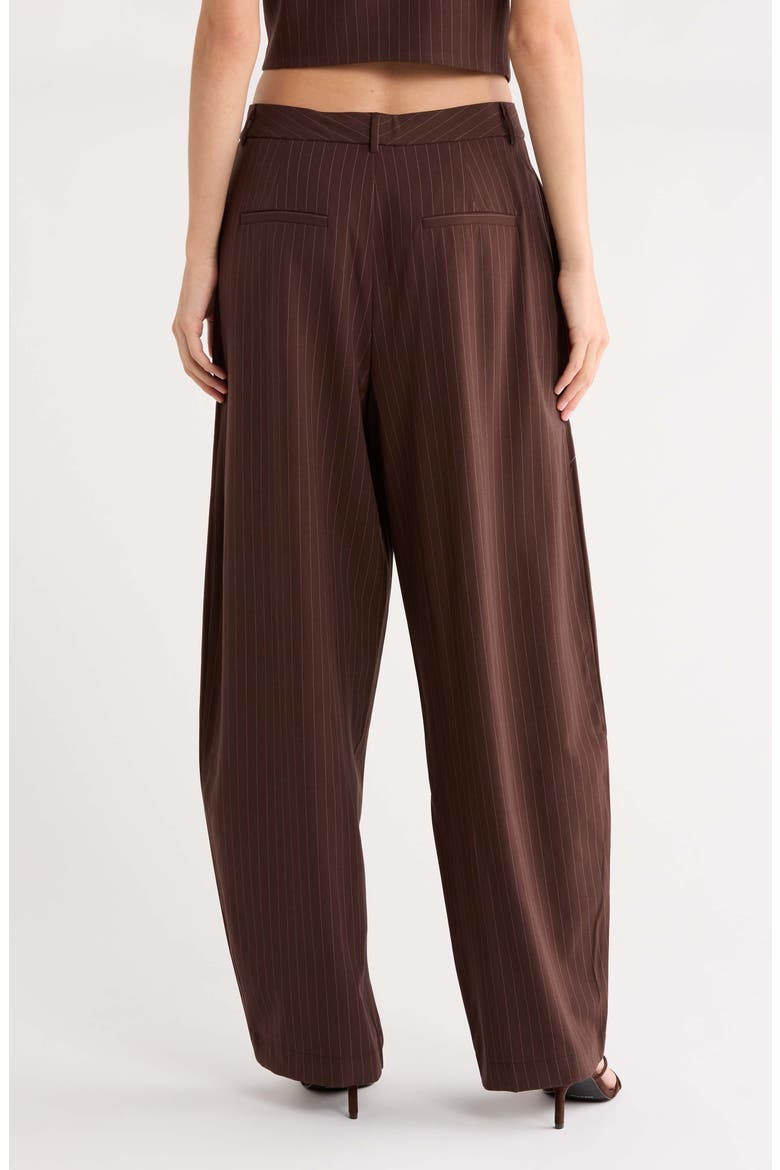 Barrel Pinstripe High Waist Trousers, Alternate, color, CHOCOLATE PINSTRIPE