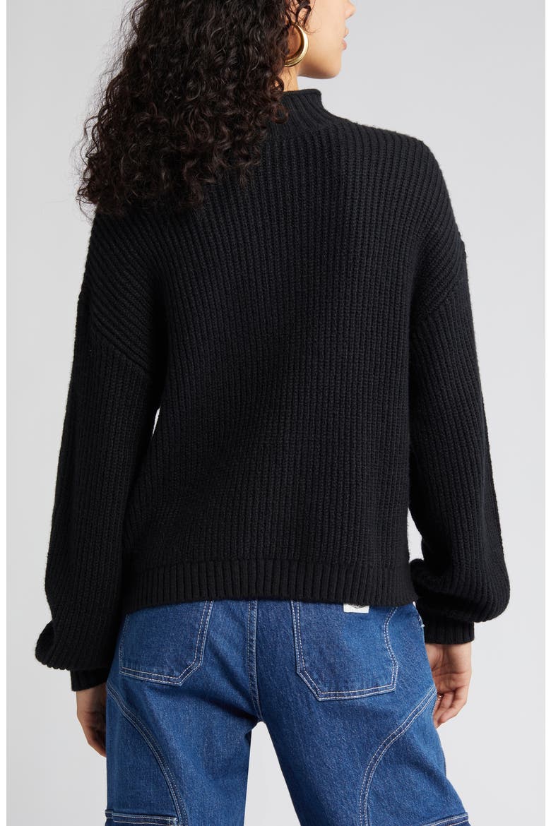 Mock Neck Sweater, Alternate, color, BLACK JET