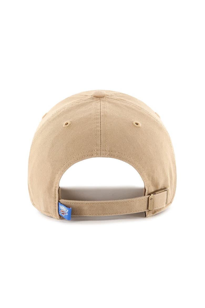 Men's '47  Khaki Oklahoma City Thunder Logo Clean Up Adjustable Hat, Alternate, color, Khaki