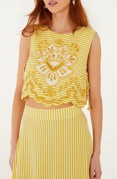 Richilieu Stripe Eyelet Tank