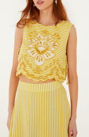 FARM Rio Richilieu Stripe Eyelet Tank